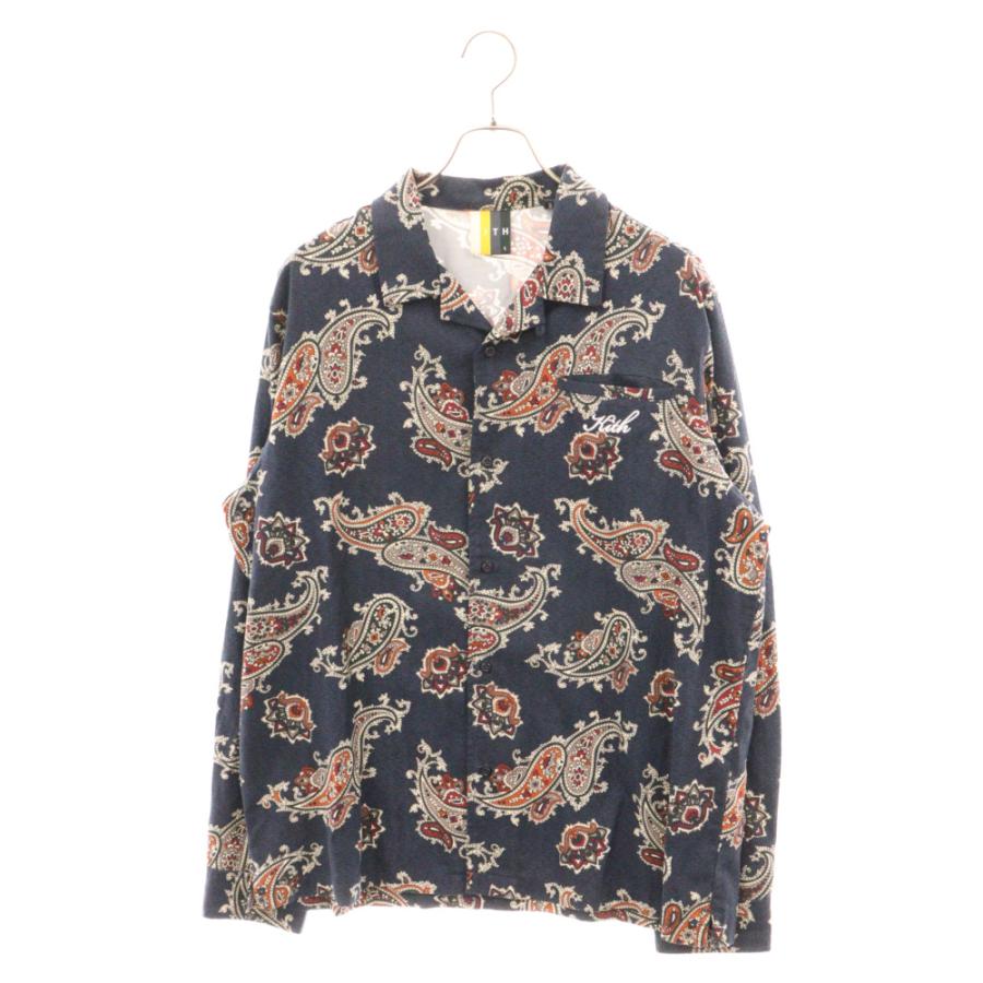 KITH キス 21SS L/S Thompson Printed Camp Collar Silk Cotton Shirt 