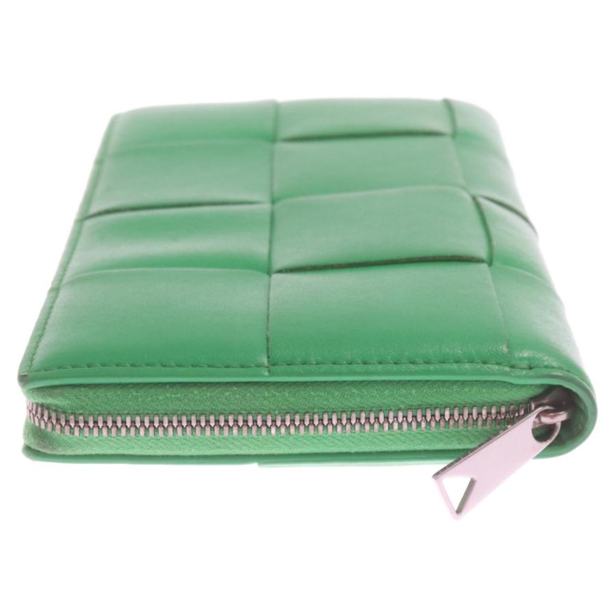 ボッテガヴェネタ カセット ラウンドジップ 長財布 グリーン 緑