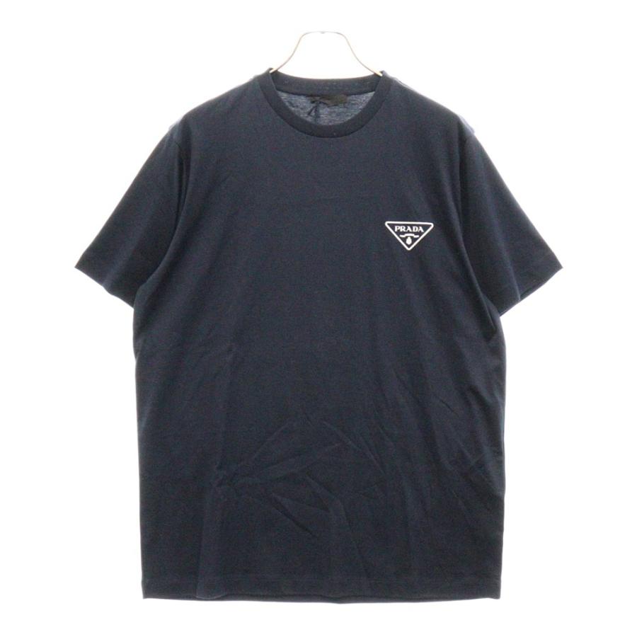 PRADA プラダ ロゴプレートプリントインターロック半袖Tシャツ PRADA プラダ ロゴプレートプリントインターロック半袖Tシャツ