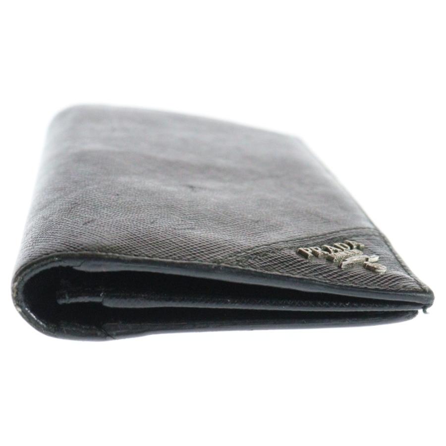 ✨鑑定済み✨PRADA サフィアーノレザー長財布 プラダ ブラック2つ折り財布 PRADA（プラダ） サフィアーノ ロゴ レザーロングウォレット 二つ折り