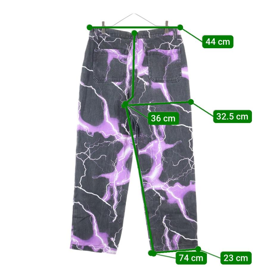 Jaded London LDNプリントデニムパンツ 32 JADED LONDON ジェイデッドロンドン LIGHTNING BOLT PRINT JEANS