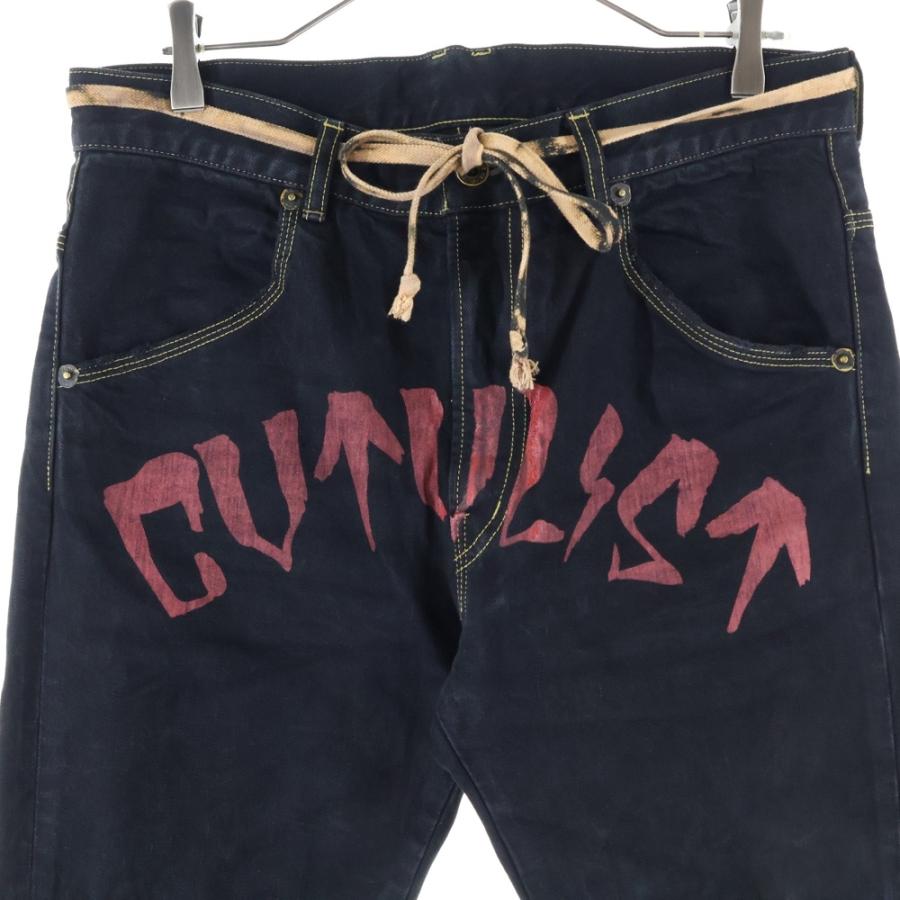 cvtvlist カタリスト ロゴプリント ブリーチレースベルト付き デニム