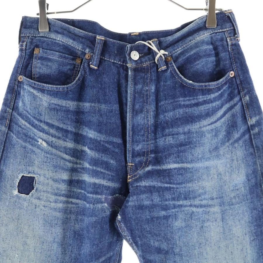 New Manual ニュー マニュアル #033 LV 60's リペア加工 ボタンフライ ストレートデニムパンツ インディゴ