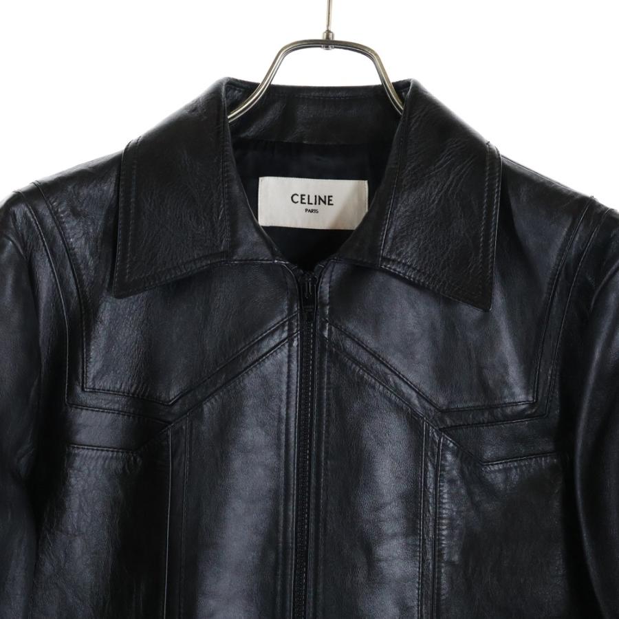 CELINE（セリーヌ） 23SS ソフトラムスキンレザージャケット ブラック