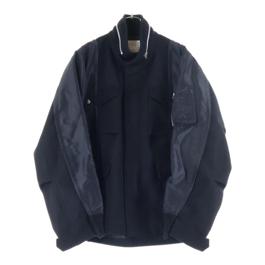 sacai ウール ツイルブルゾン ハイネック サイズ1 sacaiのブラック ナイロンツイル ブルゾンジャケットがセール中