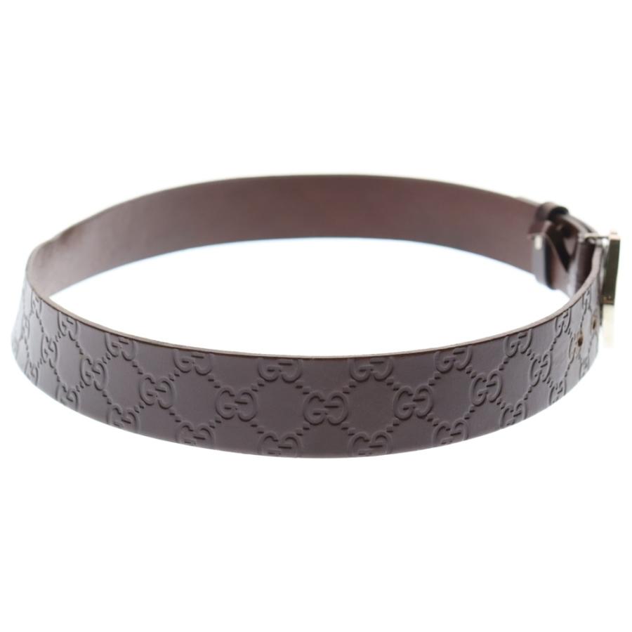 GUCCI グッチ ベルト Ｇロゴ 124691 ブラック ブラウン レザー レディース シルバー金具 美品【本物保証】 GUCCI グッチ ベルト 449716 ブラック レザー シルバー金具 100/40 100