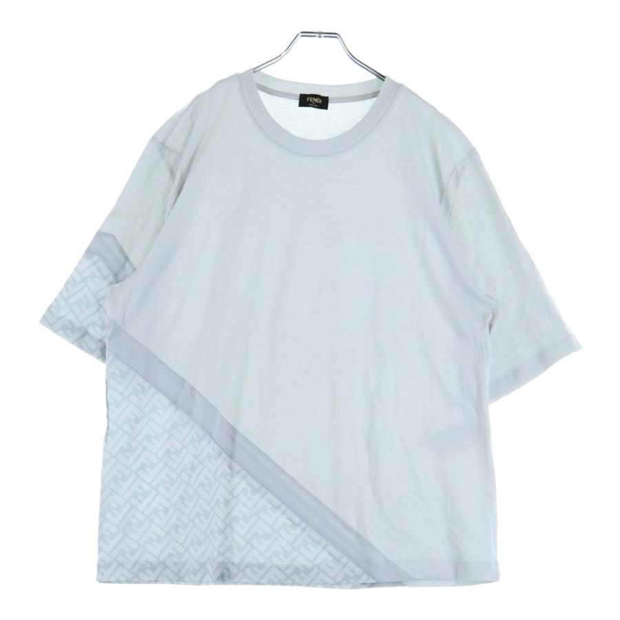 FENDI（フェンディ） 23SS FF柄 ズッカ切替オーバーサイズ半袖Tシャツ 