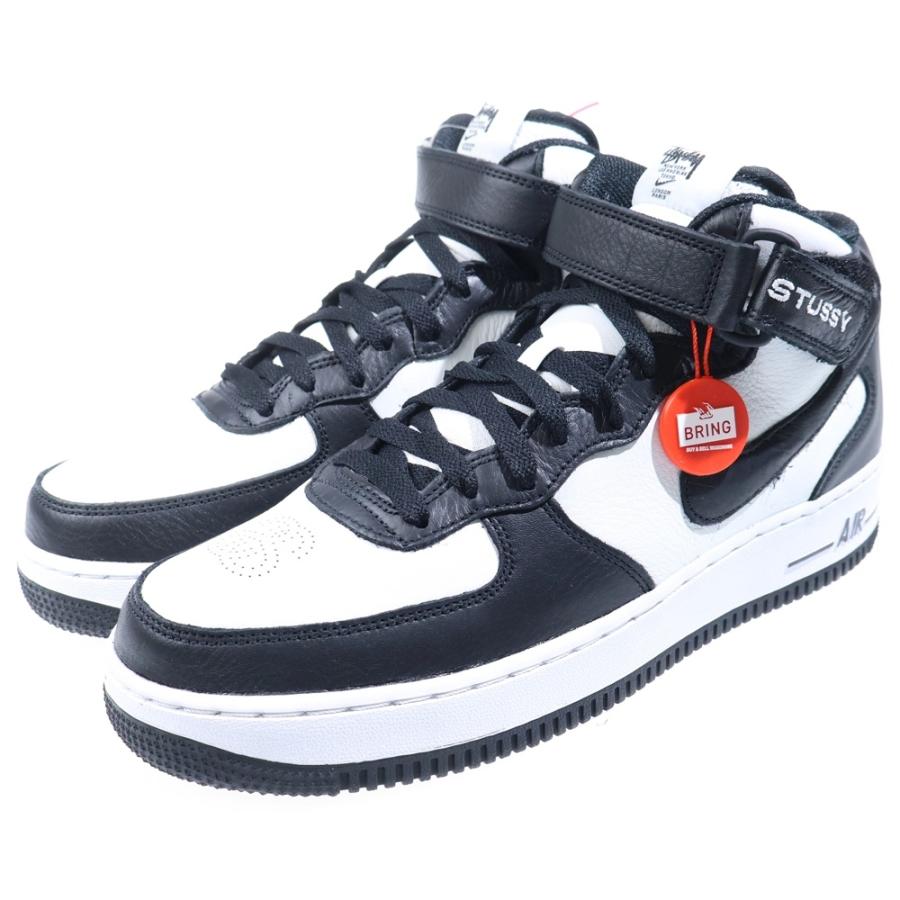 NIKE ナイキ DJ7840-002 × Stussy Air Force 1 Mid ステューシー エアフォース1 ミッド ブラック系 ホワイト系 27cm【中古】 NIKE（ナイキ） ×STUSSY AIR FORCE 1 MID DJ7840-002 ステューシー
