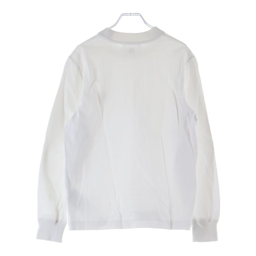 ami paris アミパリス フロントロゴ刺繍長袖Tシャツ コットン