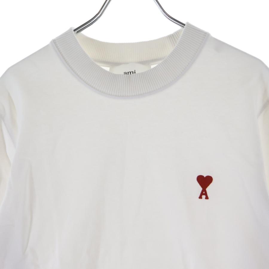 ami ハート刺繍 ホワイトTシャツ 中古・古着通販】AMI PARIS (アミ パリス) ハートロゴTシャツ ホワイト