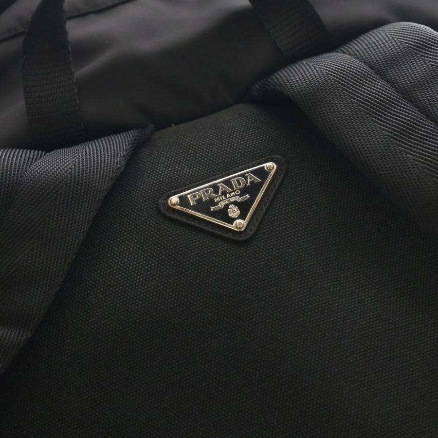 PRADA プラダ 2VZ065 リュック バックパック トライアングルロゴ 黒 PRADA（プラダ） トライアングルロゴ ファブリック バックパック