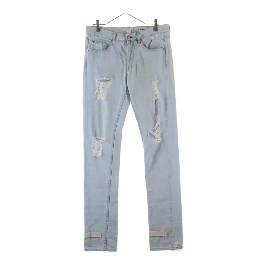 OFF-WHITE オフホワイト Striped Distressed Jeans ストライプト ディストレスト ダメージジーンズ OMYA062S20386022 インディゴ OFF-WHITE オフホワイト Striped Distressed Jeans ストライプト