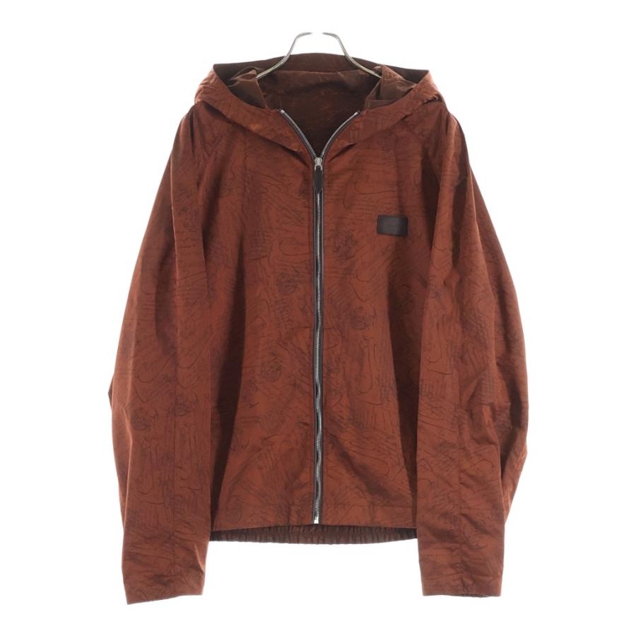 Berluti ナイロンジャケット スクリット柄 Berluti（ベルルッティ） B-Way スクリット ジップアップ フード付き