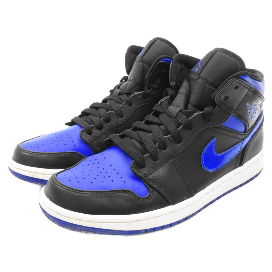 NIKE ナイキ AIR JORDAN1 MID エアジョーダン1 ミッドカットスニーカー ブラック/ブルー 554724-068 US9｜shopbring｜03