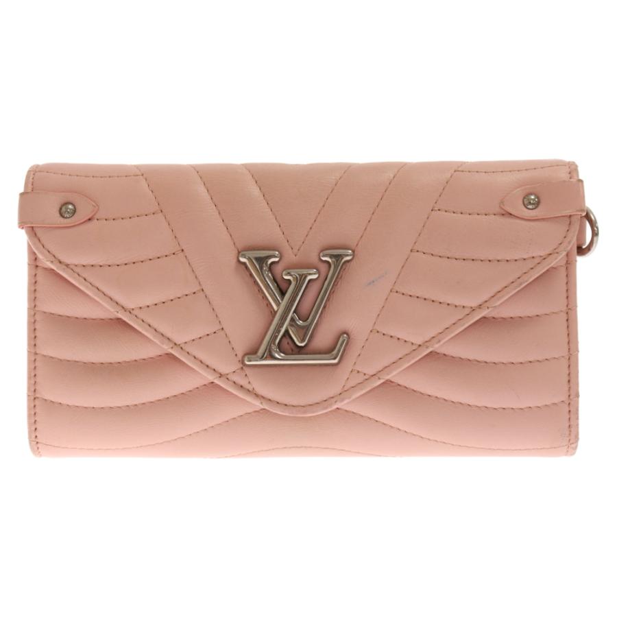 LOUIS VUITTON ルイヴィトン ニューウェーブ LV ロゴ ロングウォレット 