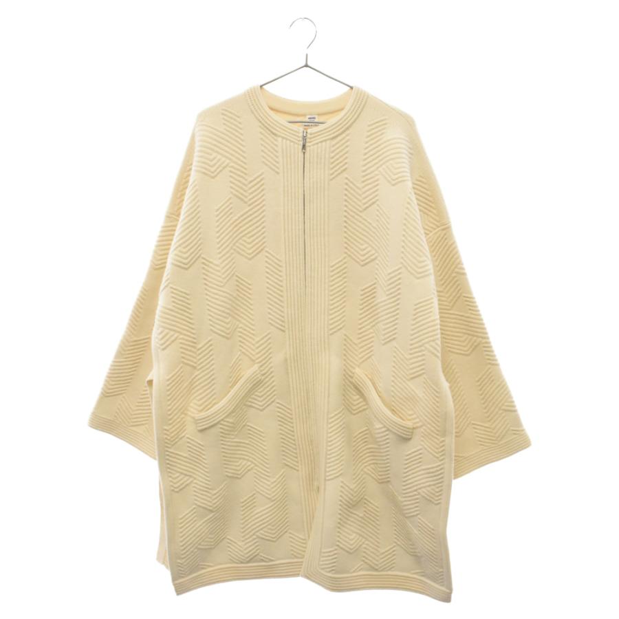 HERMES エルメス 23AW Hモチーフ 総柄 ジップアップ コート
