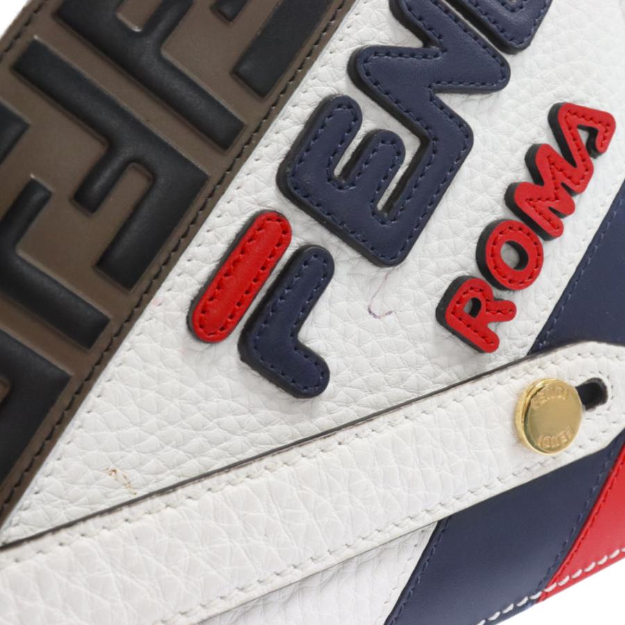 FENDI フェンディ×FILA スモール トリプレット ロゴ レザー クラッチ 