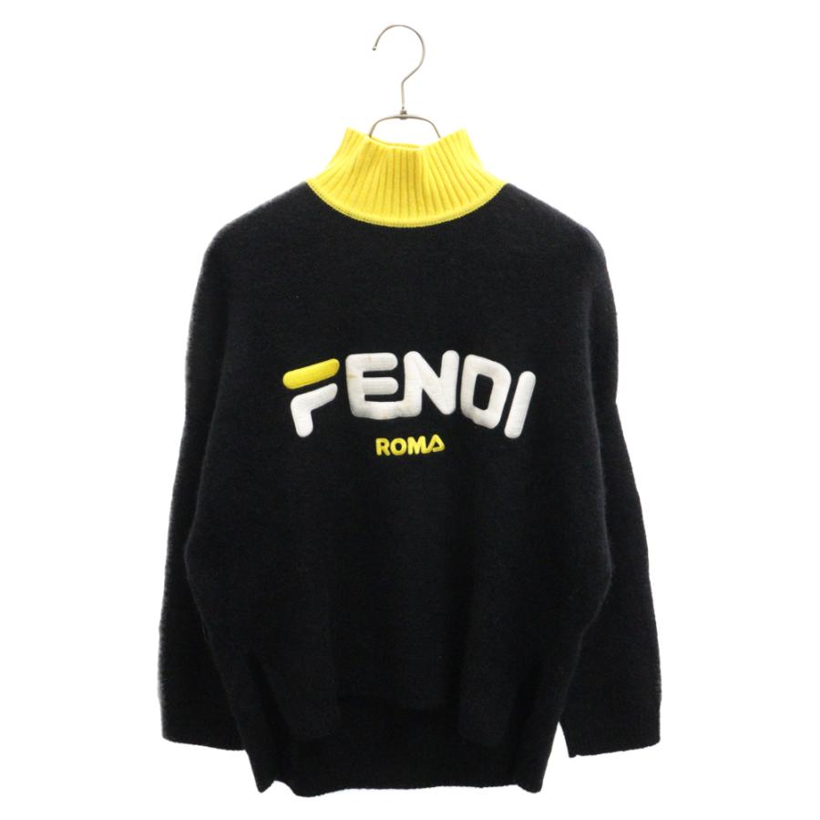 FENDI フェンディ ×FILA フィラ ロゴ刺繍 モヘア混 ハイネック FENDI フェンディ ×FILA フィラ ロゴ刺繍 モヘア混 ハイネック
