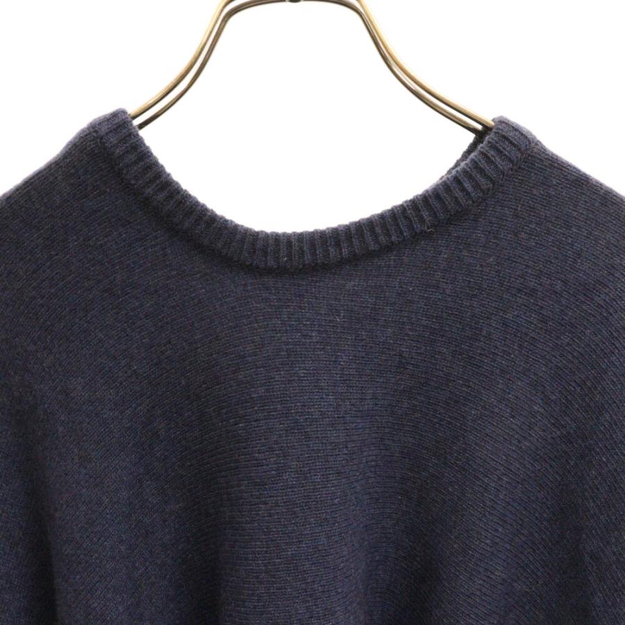 FENDI フェンディ ロゴ刺繍 ニットポンチョ ネイビー JKOXV F18