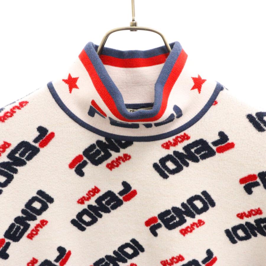 FENDI（フェンディ） ×FILA フィラ 総柄ロゴデザイン 長袖ニット