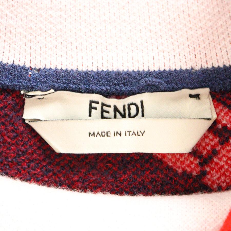 FENDI ×FILA　総柄ロゴデザイン　長袖ニットワンピース FENDI（フェンディ） ×FILA フィラ 総柄ロゴデザイン 長袖ニット
