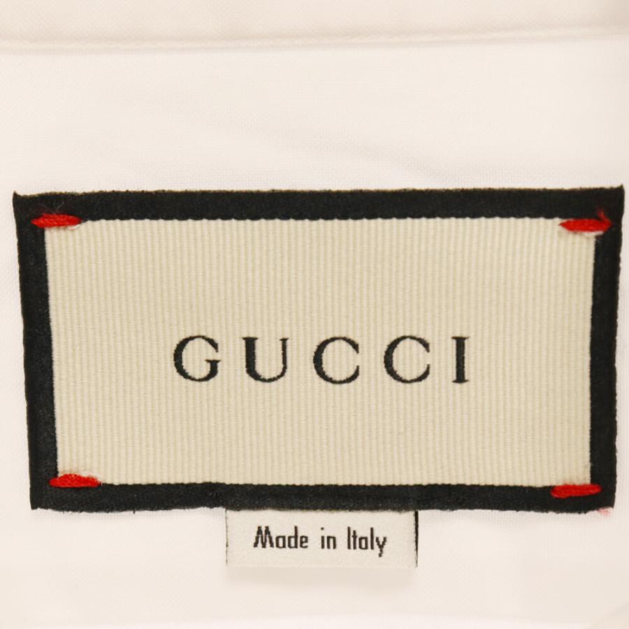 GUCCI グッチ 19AW シンボルズ ネック スネーク刺繍 長袖シャツ GUCCI グッチ 19AW シンボルズ ネック スネーク刺繍 長袖シャツ