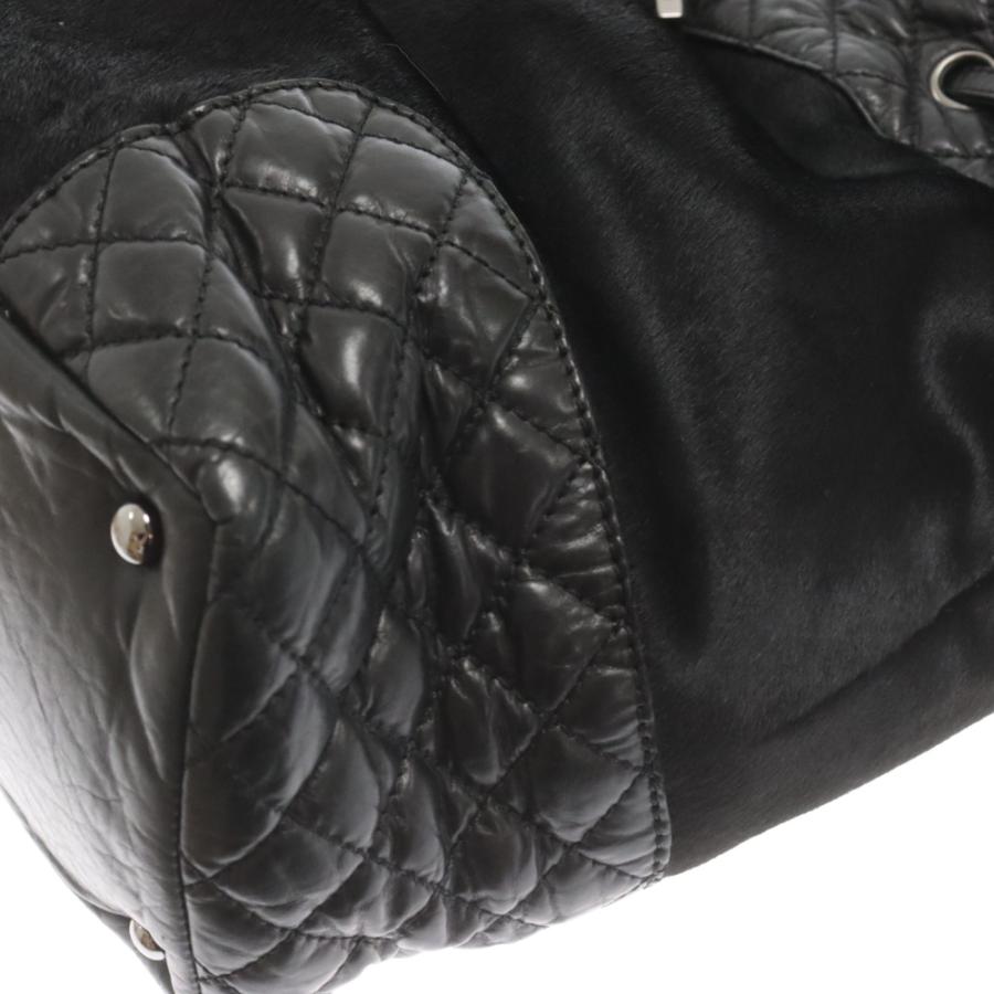 CHANEL シャネル マトラッセ ラムレザー ハラコ シルバー金具 チェーン 