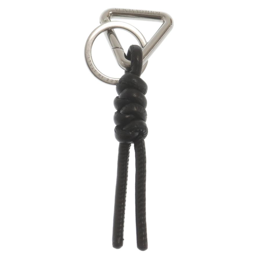 ボッテガヴェネタキーリングトライアングルフラメンコノットレザーブラック