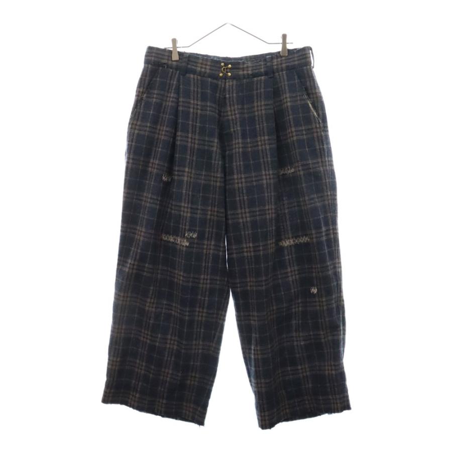 kolor カラー 21AW Tweed Crash Pants ツイードチェック ダメージ加工 