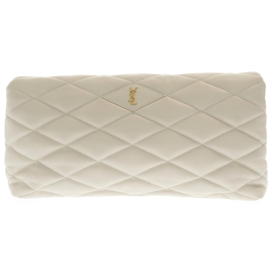 Saint Laurent アイボリー クラッチバッグ