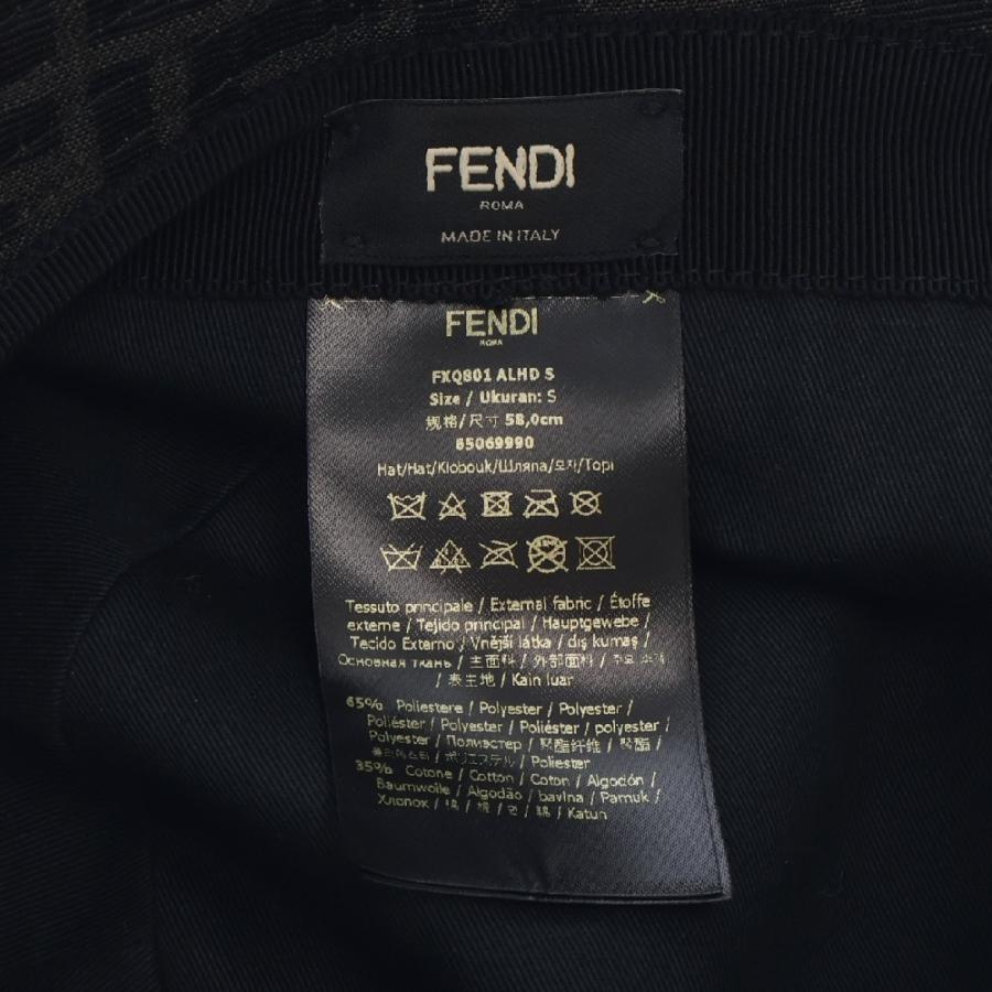 FENDI（フェンディ） ズッカ柄 FFロゴ バケットハット 帽子 ブラック