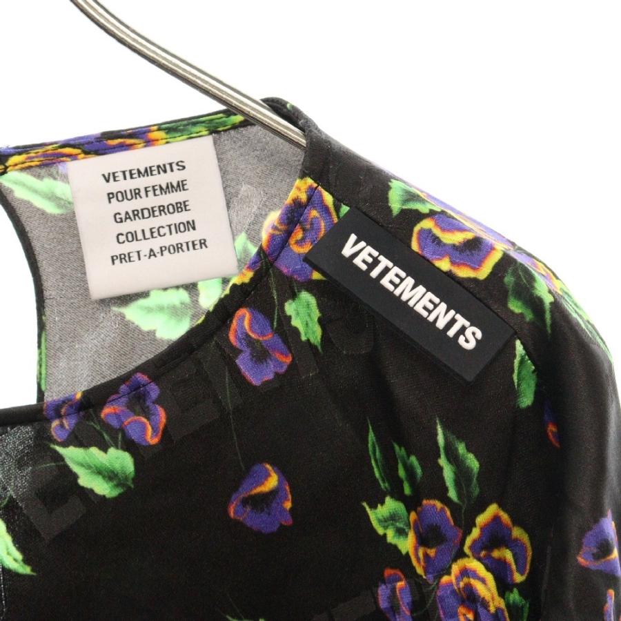 VETEMENTS ヴェトモン 花柄 モノグラム レーヨン ワンピース シャツ 