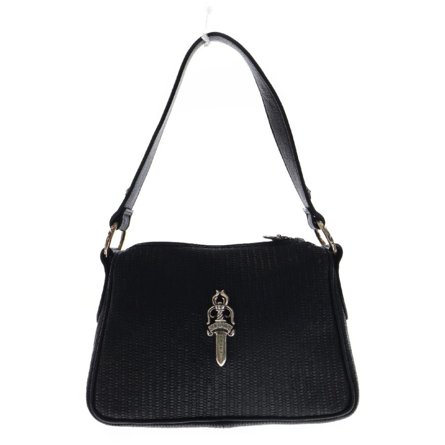 クロムハーツ小型黒レザーショルダーバッグ クロムハーツ小型黒レザーショルダーバッグ クロムハーツ CHROME