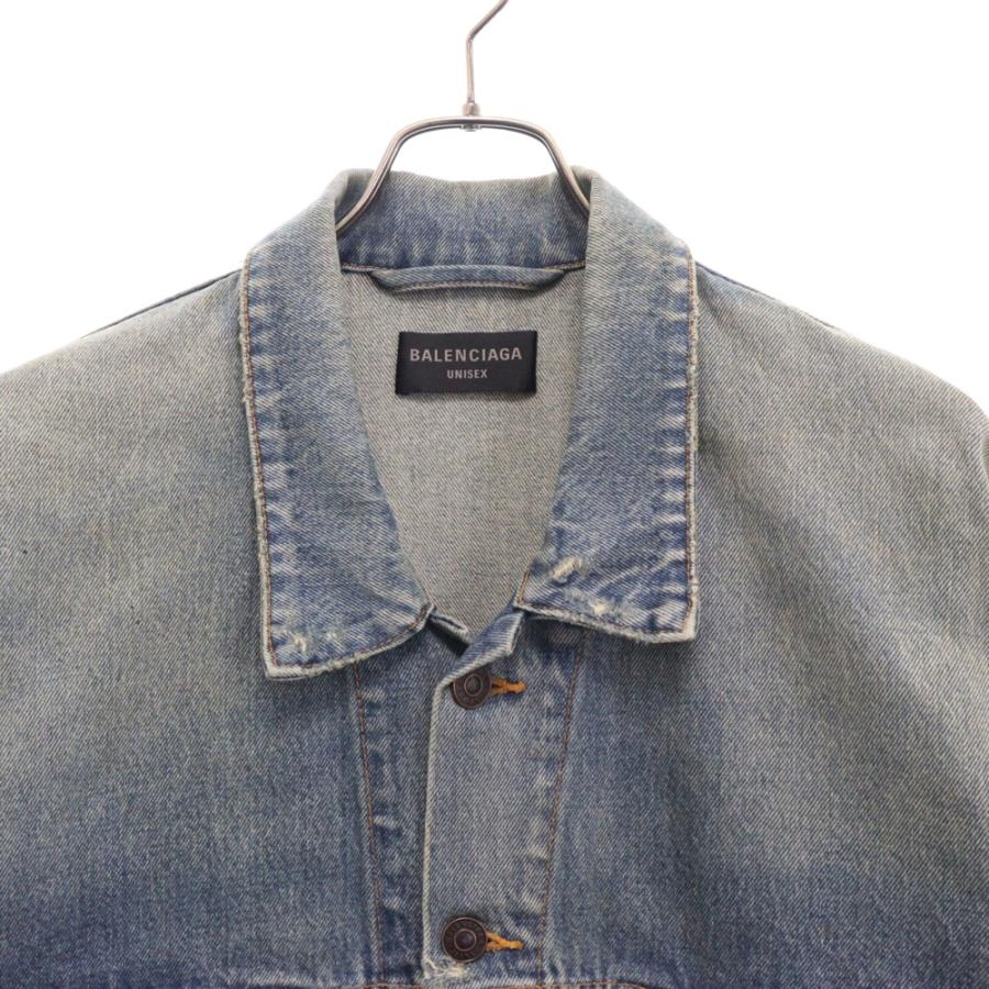BALENCIAGA ダメージ加工デニムジャケット 48 BALENCIAGA バレンシアガ 22SS ダメージ加工グラフィティ
