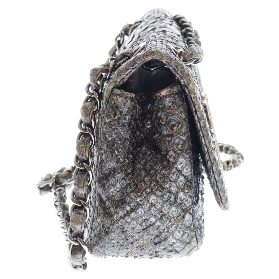 CHANEL シャネル マトラッセ チェーンショルダー バッグ パイソン 本物 CHANEL（シャネル） マトラッセ パイソン レザー クリスタルフラップ