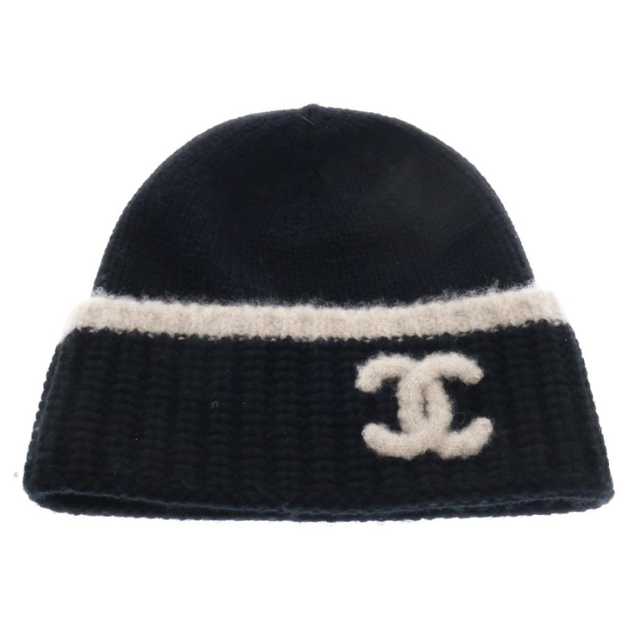 CHANEL シャネル ココマーク カシミヤニット帽子 ビーニー CHANEL シャネル ココマーク カシミヤニット帽子 ビーニー