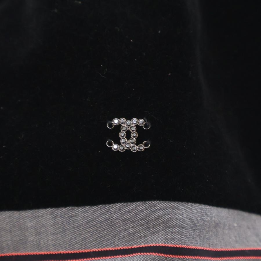 CHANEL - CHANEL シャネル 22AW ベルベット切替 ボーダー クルーネックスウェットシャツ トレーナー P73405 ブラック レディース CHANEL（シャネル） 22AW ベルベット切替 ボーダー クルーネック