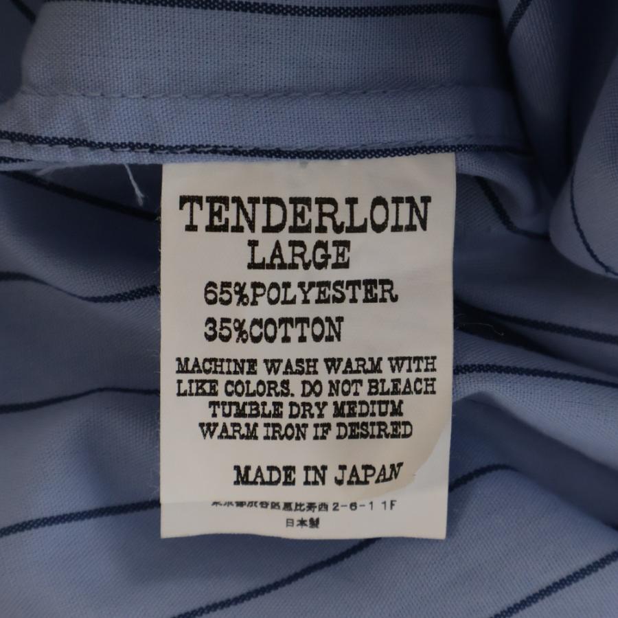 TENDERLOIN（テンダーロイン） フロント 胸ロゴ ストライプ 長袖シャツ