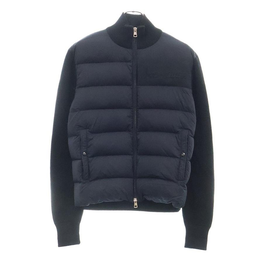 モンクレール 黒 ニット切替ジャケット ダウン