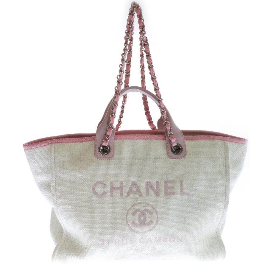 CHANEL シャネル ドーヴィルライン 2WAY キャンバス チェーンバッグ