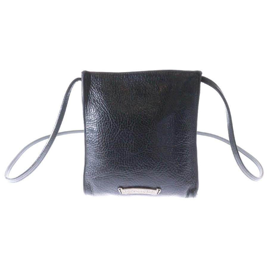 クロムハーツ   SQ PKT BS FLUER スクエアポケット BSフレアパッチレザーショルダーバッグ 中古 SJ02 CHROME HEARTS（クロムハーツ） SQ PKT BS FLEUR スクエアポケット BS