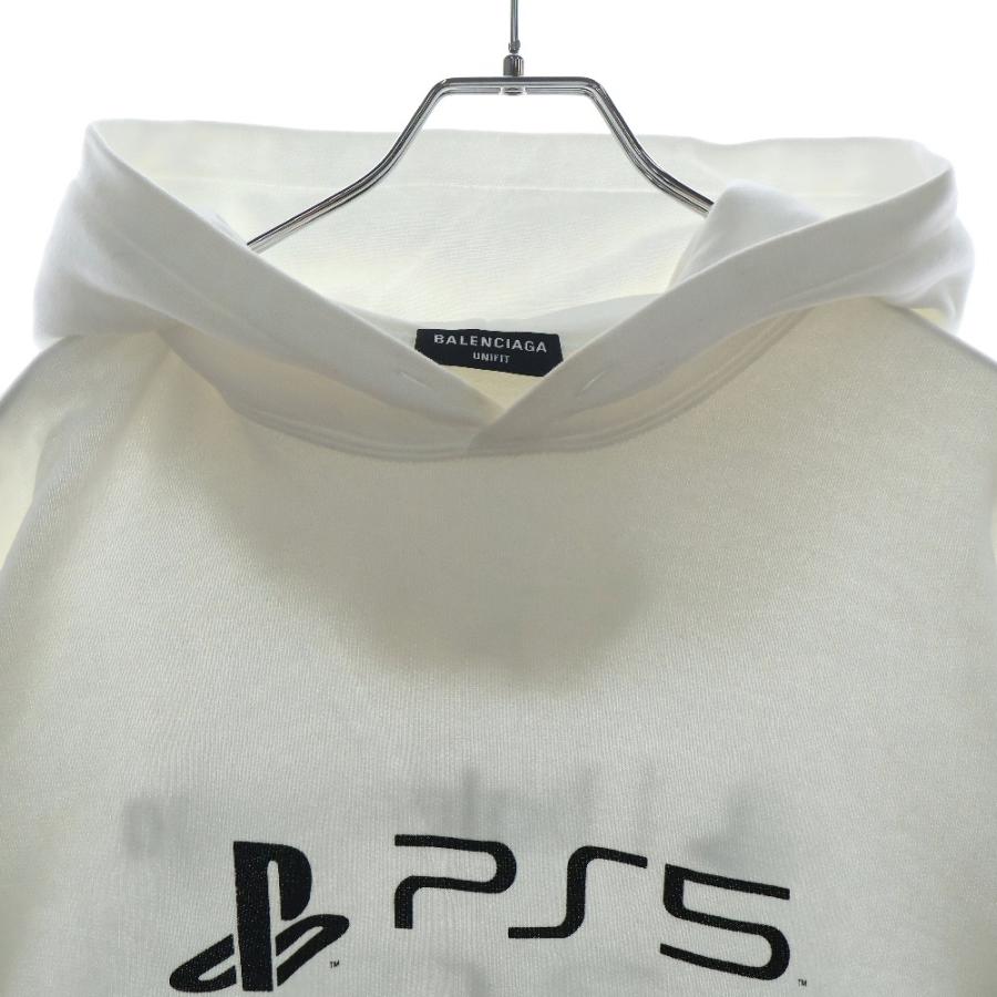 【美品】  BALENCIAGA / バレンシアガ | Playstation Boxy Hoodie プレイステーションボクシーフーディ パーカー | S | ブラック | レディース BALENCIAGA（バレンシアガ） 21AW Playstation Boxy Hoodie