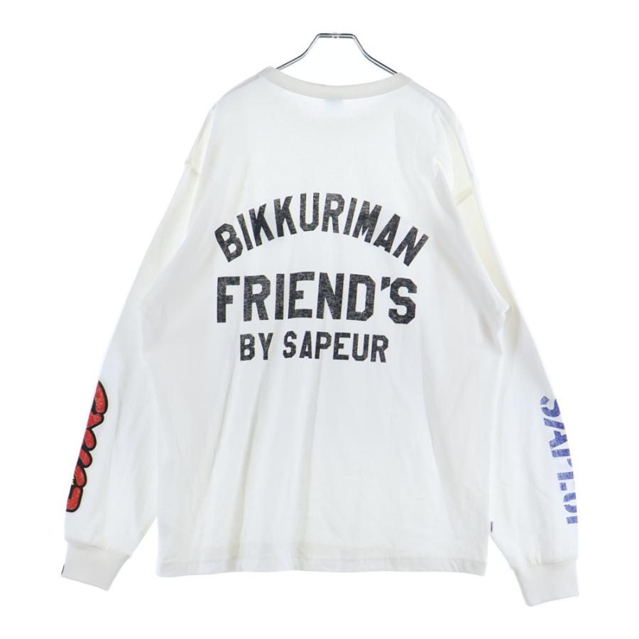 SAPEur サプール ビックリマン プリントロゴ クルーネック 長袖Tシャツ