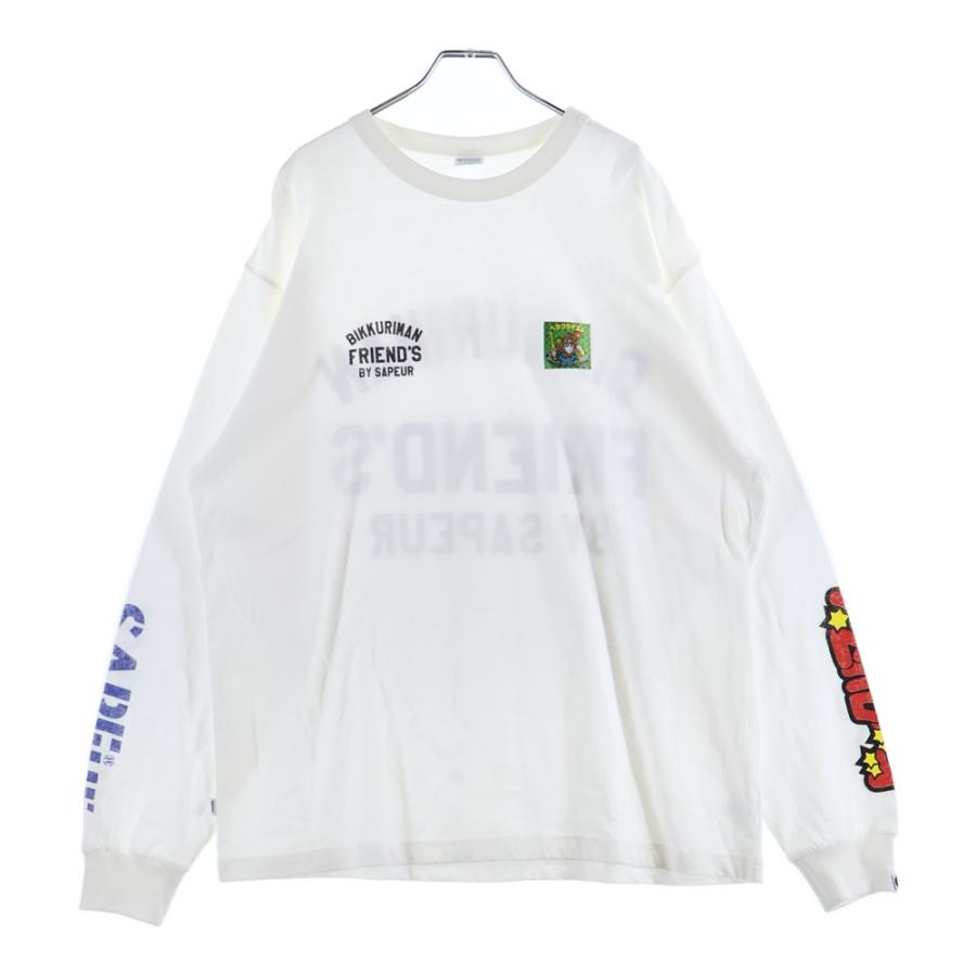 SAPEur サプール ビックリマン プリントロゴ クルーネック 長袖Tシャツ