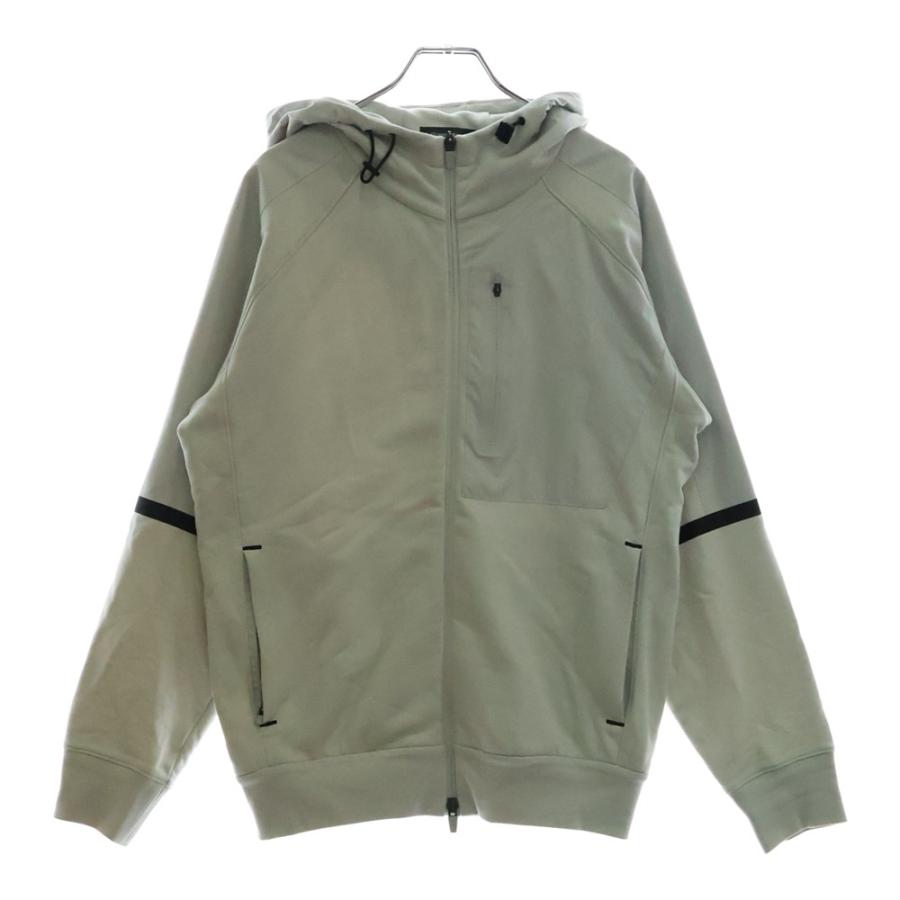 HERNO（ヘルノ） LAMINAR COTTON SWEATER ナイロン切り替え ジップアップフーデッドジャケット グレー ...
