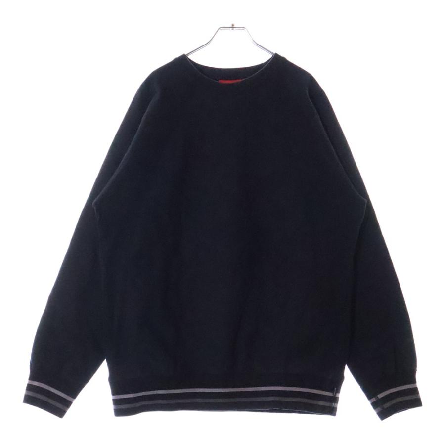 Supreme（シュプリーム） ロゴ刺繍 リブボーダー柄 クルーネック 