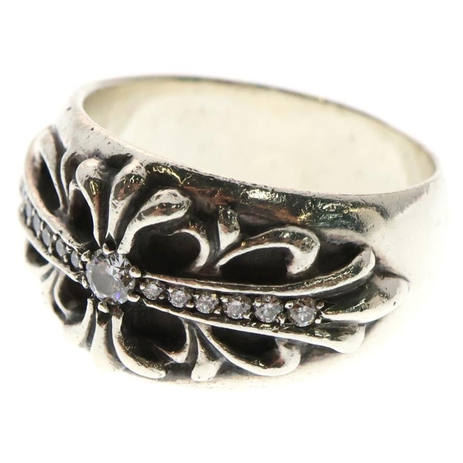 CHROME HEARTS クロムハーツ FLRL CRS P DMND フローラルクロスリング PAVEダイヤ シルバー CHROME HEARTS（クロムハーツ） FLRL CRS P DMND フローラルクロス