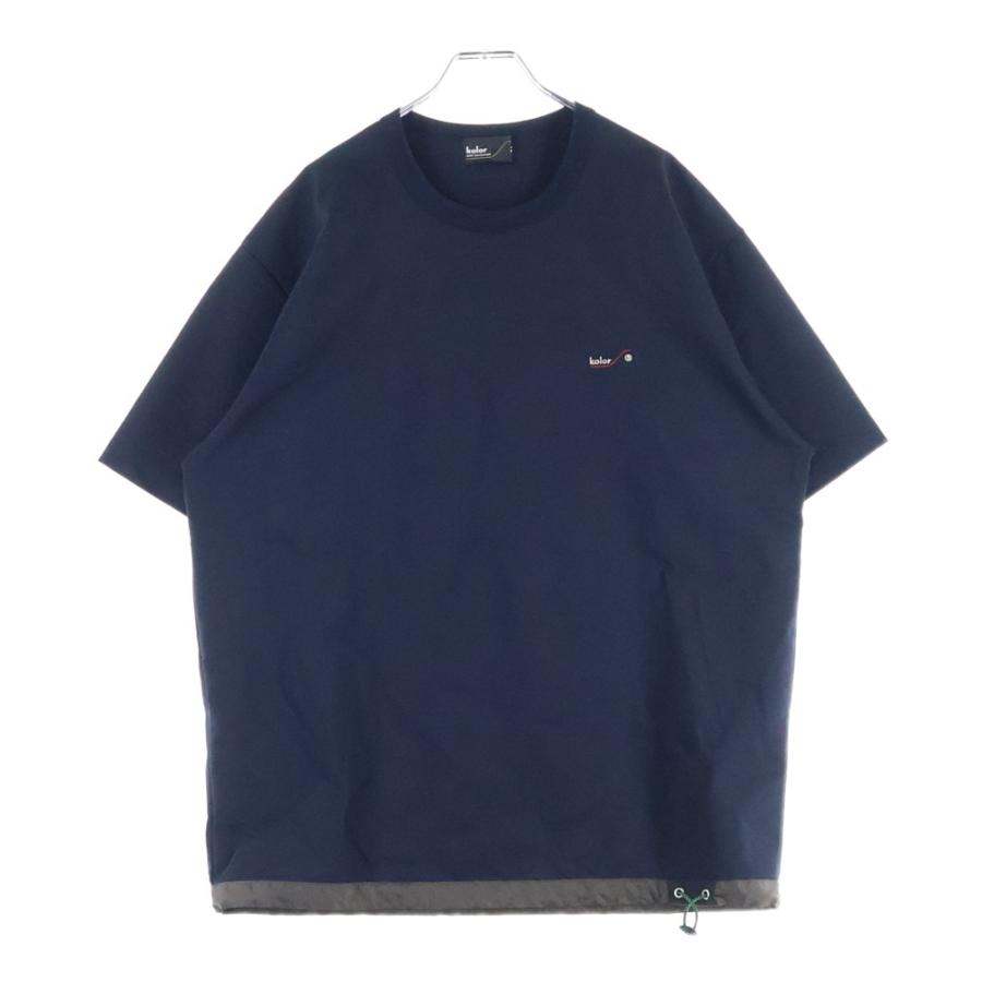 kolor（カラー） ロゴプリント ドローコード クルーネック半袖Tシャツ