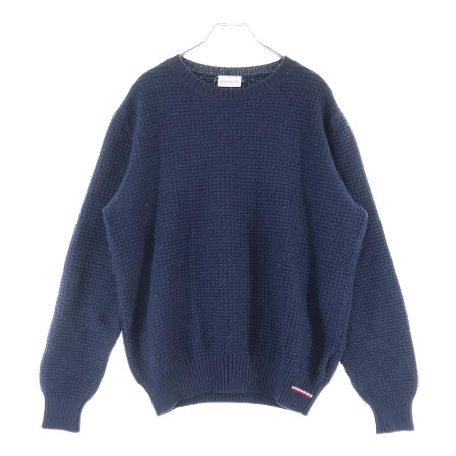 モンクレール　ニット　ネイビー　美品 MONCLER（モンクレール） ラインデザイン サーマル ニット ネイビー