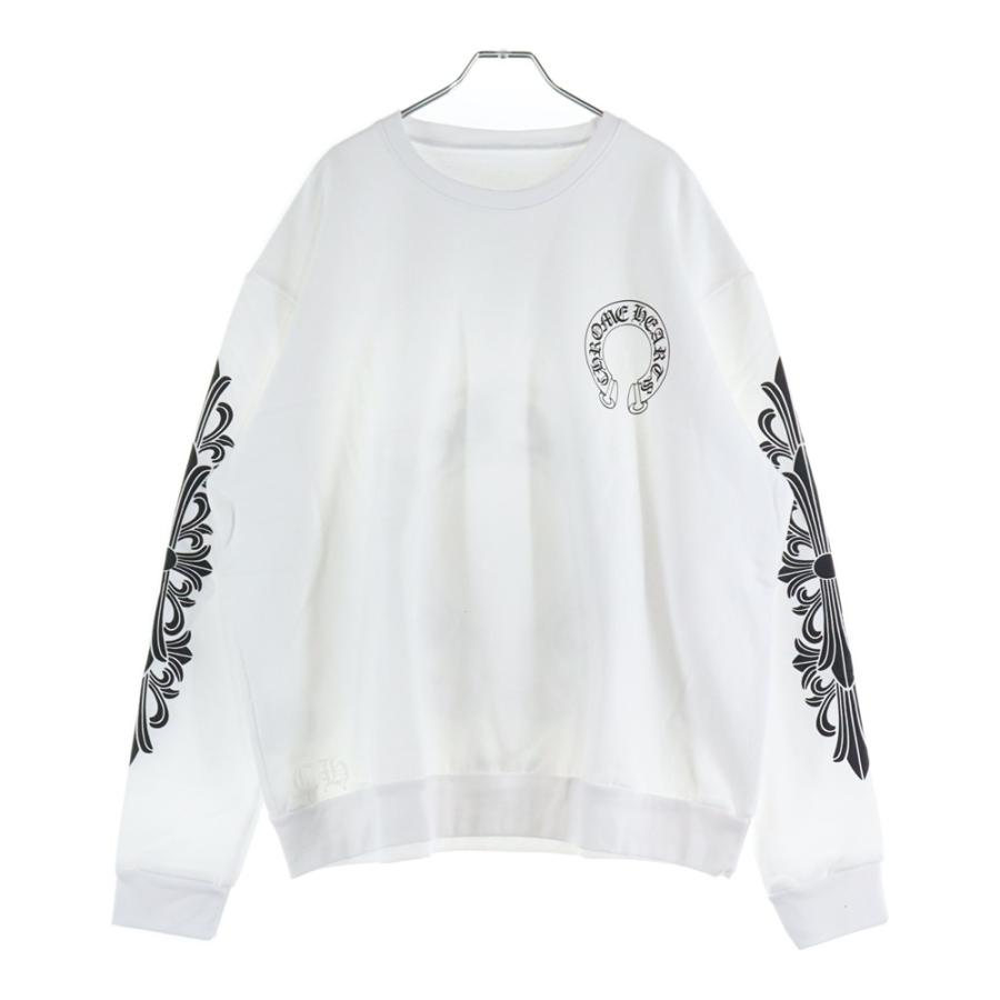 CHROME HEARTS ホワイトスウェット　ホースシュー CHROME HEARTS（クロムハーツ） Horseshoe Crewneck Sweatshirt ホース